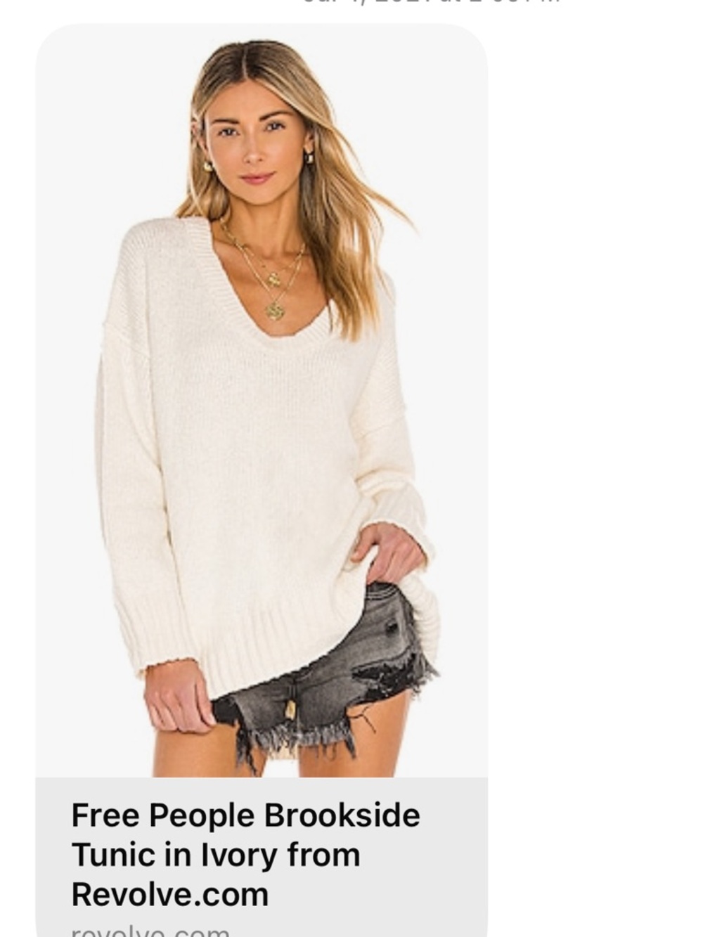 Free People Brookside tunic in Ivory